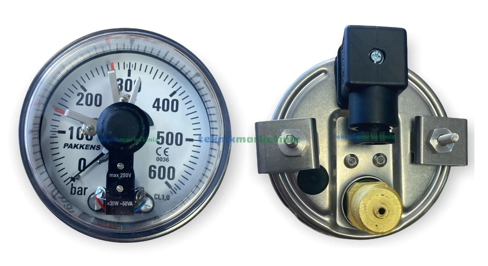 pakkens mk100 çift kontaklı panotip arka çıkış manometre basınç ölçer temsili resmi 10011075
