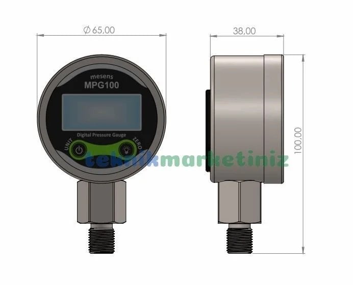 0-100-bar-dijital-manometre-bar-psi-kgfcm2-mpa-gostergeli-1-hassasiyetli-g1-4-o65mm-dijital-basinc-gosterge-saati-mpg100-019-teknik-cizimi-ve-boyutlari