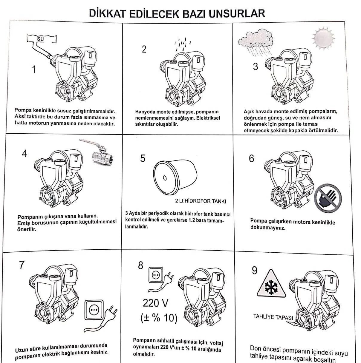 momentum pksm130-ps-130-a-1 güneş enerji hidroforu dikkat edilmesi gerekenler kullanım kılavuzu