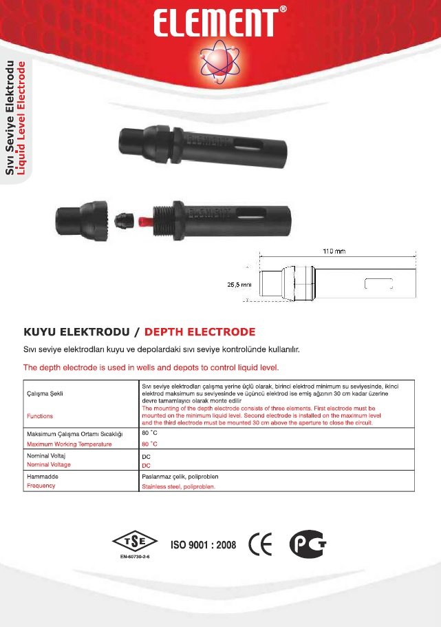 element-kuyu-tipi-seviye-elektrodu