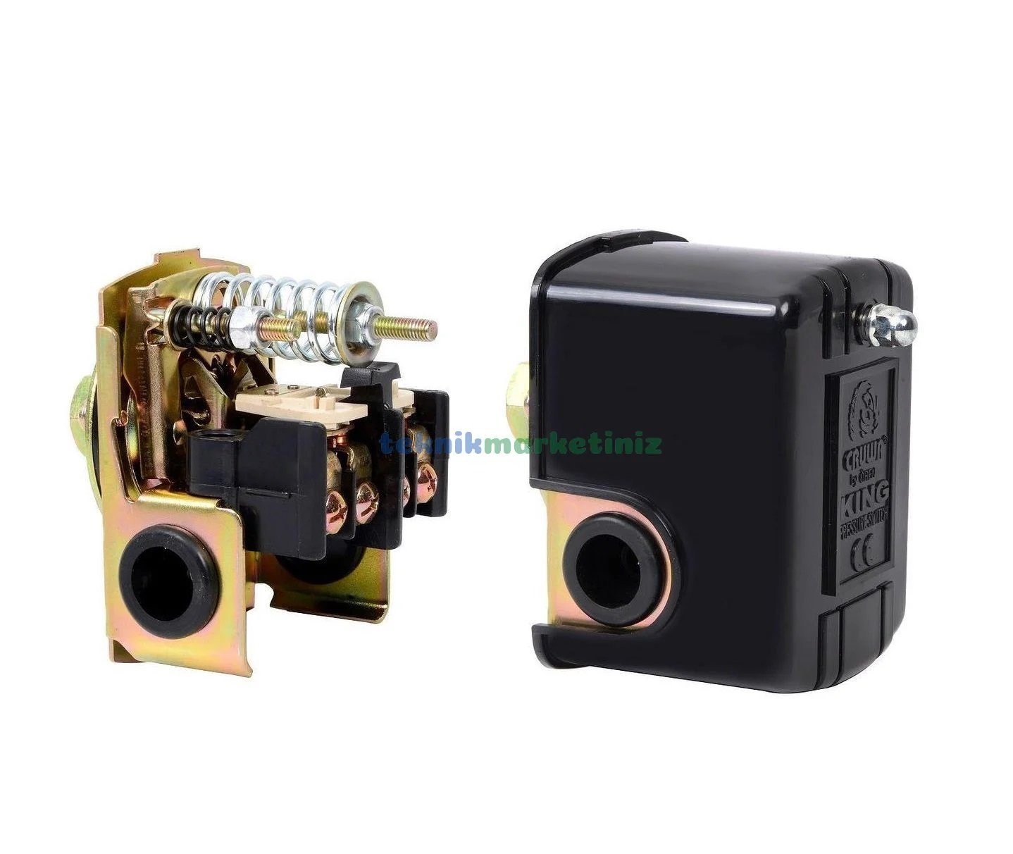 1 - 6 Bar King Basınç Şalteri (Otomatiği) - 220 Volt Druck Şalter Monofaze G14'' İç Dişli hidrofor basınç şalteri fiyatı
