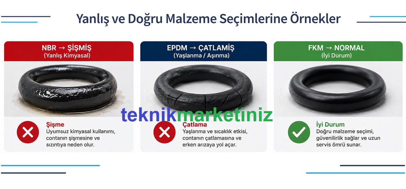 solenoid vana valflerde yanlış conta diyafram seçimi