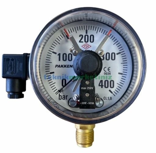 Ø100mm Alttan Bağlantılı Çift Kontaklı Manometre, Basınç Ölçer