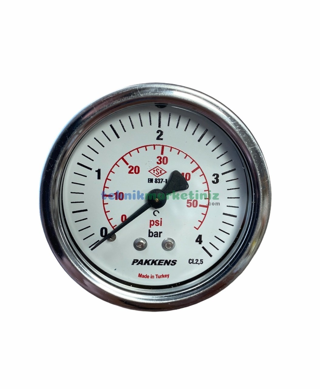 Ø63mm 0-4 Bar Panotip Arka Bağlantılı G1/4'' inç Genel Amaçlı Kurutip Manometre, Basınç Göstergesi CL2,5 PAKKENS