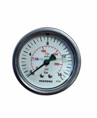 Ø63mm 0-16 Bar Panotip Arka Bağlantılı G1/4'' inç Genel Amaçlı Kurutip Manometre, Basınç Göstergesi CL2,5 PAKKENS