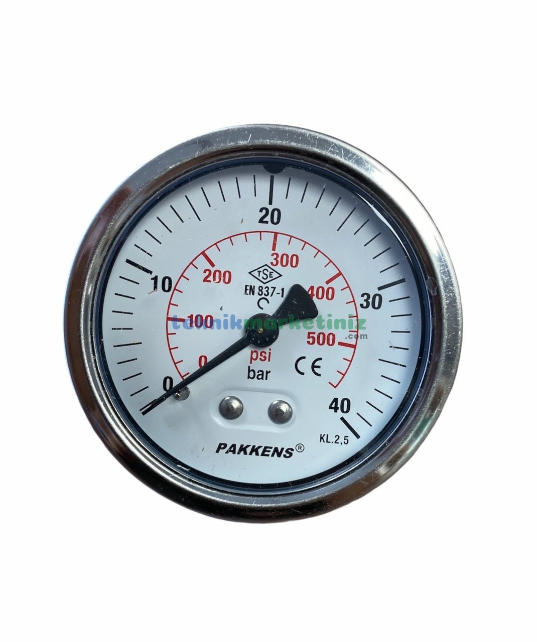 Ø63mm 0-40 Bar Panotip Arka Bağlantılı G1/4'' inç Genel Amaçlı Kurutip Manometre, Basınç Göstergesi CL2,5 PAKKENS