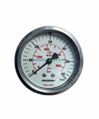 Ø63mm 0-60 Bar Panotip Arka Bağlantılı G1/4'' inç Genel Amaçlı Kurutip Manometre, Basınç Göstergesi CL2,5 PAKKENS