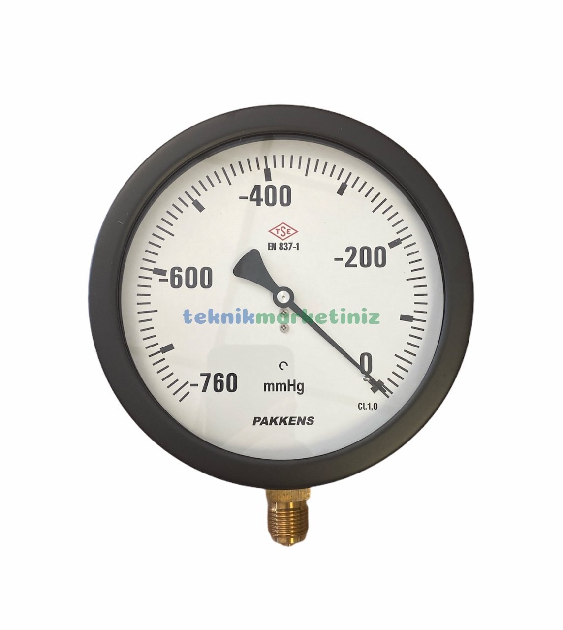 Ø160mm -760 mmHg Alttan Bağlantılı Kurutip G1/2'' Hassas Vakummetre, Vakum Göstergesi CL1,0 PAKKENS