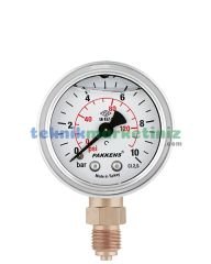 Ø50mm 0-10 Bar Alttan Bağlantılı Gliserinli, Sıvı Dolgulu G1/4'' Manometre, Basınç Göstergesi CL2,5 PAKKENS