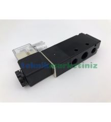 1/8'' Elektrikli 5/2 Pnömatik Yön Valfi 4V110-06 Tek Bobin-Yay Pnomatik Solenoid Valf