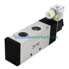 1/4'' Elektrikli 5/2 Pnömatik Yön Valfi BÜYÜK Gövde 4V310-08 Tek Bobin-Yay Pnomatik Solenoid Valf