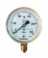 Ø63mm 0/250 Milibar Alttan Bağlantılı Kurutip Kapsül Diyaframlı Basınç Ölçer, Milibar Manometre G1/4'' CL1,6 PAKKENS
