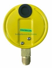 Ø100mm 0/100 Milibar Alttan Bağlantılı Kurutip Kapsül Diyaframlı Basınç Ölçer, Milibar Manometre G1/2'' CL1,6 PAKKENS