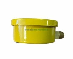 Ø100mm 0/100 Milibar Alttan Bağlantılı Kurutip Kapsül Diyaframlı Basınç Ölçer, Milibar Manometre G1/2'' CL1,6 PAKKENS