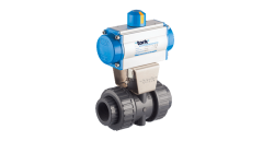 TORK-PAV 913 SU İÇİN ÇİFT ETKİLİ PNÖMATİK AKTÜATÖRLÜ PVC GÖVDE DİŞLİ KÜRESEL VANA