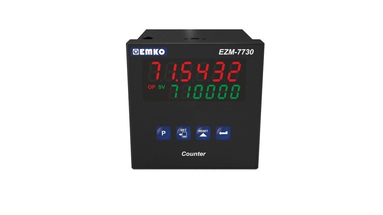 EZM-7730.4.00.0.1/00.00/0.0.0.0 Tek Setli Programlanabilir Sayıcı 1 Röle Çıkışlı, 115Vac beslemeli