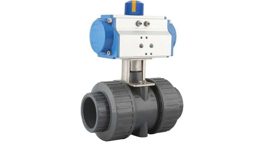 TORK-PAV 913 ASİT İÇİN TEK ETKİLİ PNÖMATİK AKTÜATÖRLÜ PVC GÖVDE DİŞLİ KÜRESEL VANA