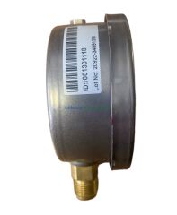 Ø100mm 0/600 Milibar Alttan Bağlantılı Gliserin Dolgulu Kapsül Diyaframlı Basınç Ölçer, Milibar Manometre G1/2'' CL1,6 PAKKENS