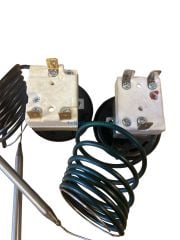 0-90 C° Derece (30-90 C°) Çift Kontaklı Gazlı Kuyruklu 1 Metre Spiralli Termostat