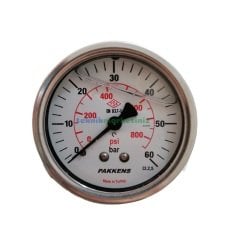 Ø63mm 0-60 Bar Panotip Arka Bağlantılı Gliserinli, Sıvı Dolgulu G1/4'' Manometre, Basınç Göstergesi CL2,5 PAKKENS