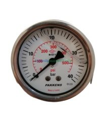 Ø63mm 0-40 Bar Panotip Arka Bağlantılı Gliserinli, Sıvı Dolgulu G1/4'' Manometre, Basınç Göstergesi CL2,5 PAKKENS