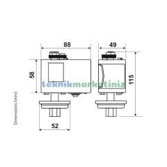 B12AN Vakumustat, Vakum Presostatı -0,82 / 0 Bar Fantini Cosmi B12-AN Vakumostat