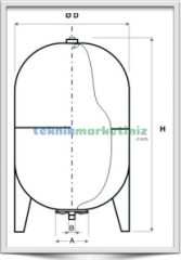 24 Litre Dikey Tip, Ayaklı Genleşme Tankı, Hidrofor Tankı CRUWA