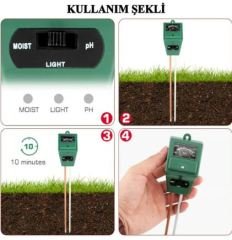 Toprak Nem, PH ve Işık Ölçer 3'ü Bir Arada TFA Dostmann 48.1000 TM832.1075