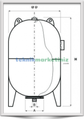 1000 Litre Dikey Tip, Ayaklı, Manometreli Genleşme Tankı, Hidrofor Tankı CRUWA