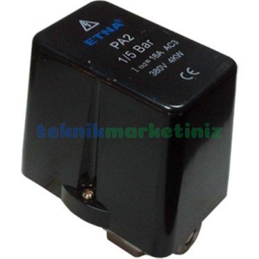 1 - 5 Bar ETNA Basınç Şalteri (Otomatiği) - Druck Şalter PA-1V Trifaze - Monofaze G½''
