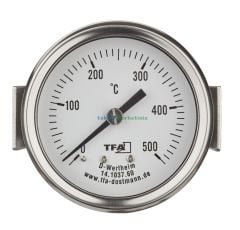 Ø60mm 0/500 C° 1,5 Metre Kablolu Fırın Termometresi, Panotip 500 Derece Kablolu Bahçe,Pizza,Pide,Ekmek,Köy,Kara/Taş Fırın Isı Gösterge Saati TFA Dostmann TM832.14.1037.60