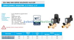 1/2'' Zamanlayıcılı Normalde Kapalı Otomatik Kompresör Tank Boşaltma Tahliye Solenoid Valfi(0-10 Bar) Manuel Vana ve Pislik Tutucu/Filtreli DURAVİS ESV 999-03MX03F-032