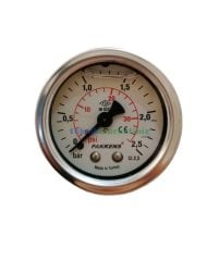 Ø50mm 0-2,5 Bar Arkadan Bağlantılı Gliserinli, Sıvı Dolgulu G1/4'' Manometre, Basınç Göstergesi CL2,5 PAKKENS
