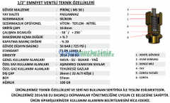 1/2'' 42 BAR Sabit Basınçlı Mühürlü CE Belgeli Emniyet Ventili YKS-612