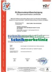 1/4'' 40 BAR Sabit Basınçlı Mühürlü CE Belgeli Emniyet Ventili YKS-520