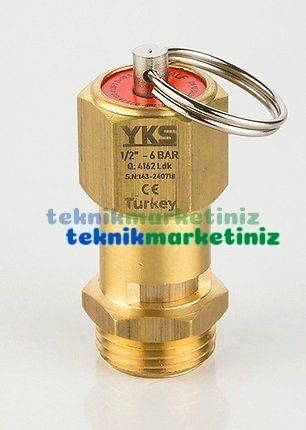 1/4'' 40 BAR Sabit Basınçlı Mühürlü CE Belgeli Emniyet Ventili YKS-520