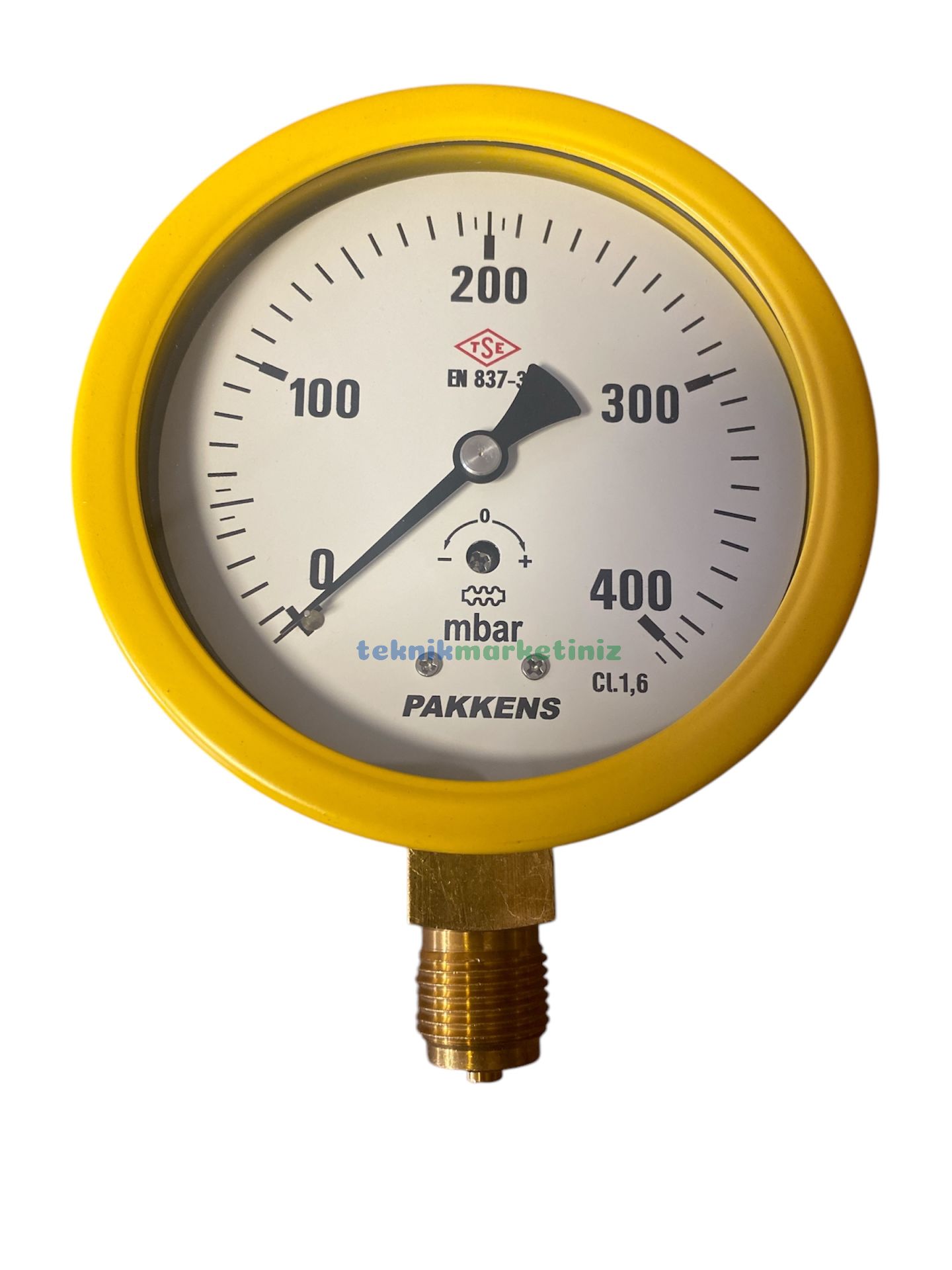 Ø100mm 0/400 Milibar Alttan Bağlantılı Kurutip Kapsül Diyaframlı Basınç Ölçer, Milibar Manometre G1/2'' CL1,6 PAKKENS