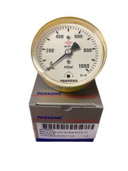 Ø63mm 0/1000 Milibar Arkadan Bağlantılı Kurutip Kapsül Diyaframlı Basınç Ölçer, Milibar Manometre G1/4'' CL1,6 PAKKENS