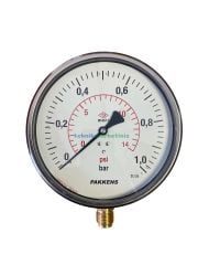 Ø160mm 0-1 Bar Alttan Bağlantılı Kurutip(IP65) G1/2'' Manometre, Basınç Göstergesi CL1,6 PAKKENS
