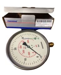 Ø160mm 0-40 Bar Alttan Bağlantılı Kurutip(DOLDURULABİLİR) G1/2'' Manometre, Basınç Göstergesi CL1,6 PAKKENS