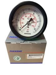 Ø100mm 0/10 Bar Panotip Arka Bağlantılı Kurutip CL1,0 Hassas Basınç Ölçer, Manometre G1/2'' Prinç Bağlantı Elemanlı Class 1,0 PAKKENS