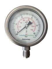 Ø100mm 0/10 Bar Alttan Bağlantılı Komple Paslanmaz Kurutip CL1,0 Hassas Basınç Ölçer, Manometre G1/2'' Class 1,0 PAKKENS