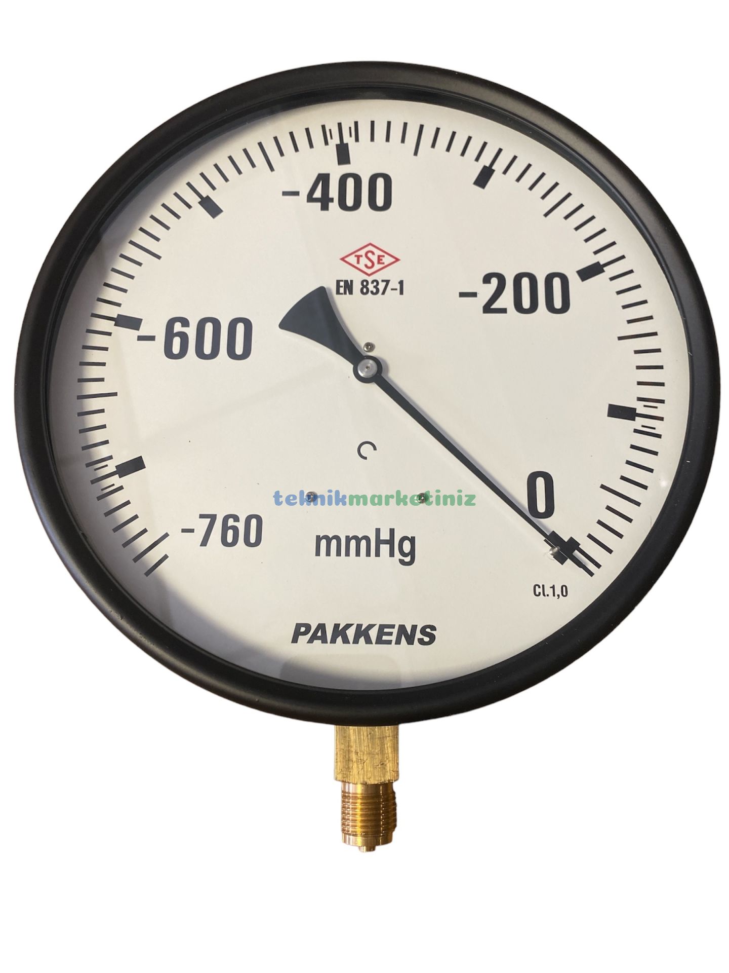 Ø250mm -760 mmHg Alttan Bağlantılı Kurutip G1/2'' Hassas Vakummetre, Vakum Göstergesi CL1,0 PAKKENS