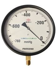 Ø250mm -760 mmHg Alttan Bağlantılı Kurutip G1/2'' Hassas Vakummetre, Vakum Göstergesi CL1,0 PAKKENS