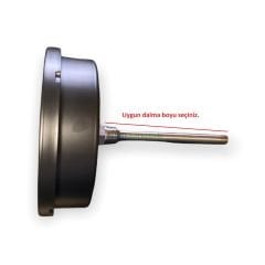 Ø160mm 0/+120°C Derece, Arkadan Çıkışlı G1/2'' Bi-Metal Sıcaklık Ölçer, Termometre, Paslanmaz Termovilli Mekanik Isı Gösterge Saati, EN 13190, CL2,0 PAKKENS, Dalma Boyu :