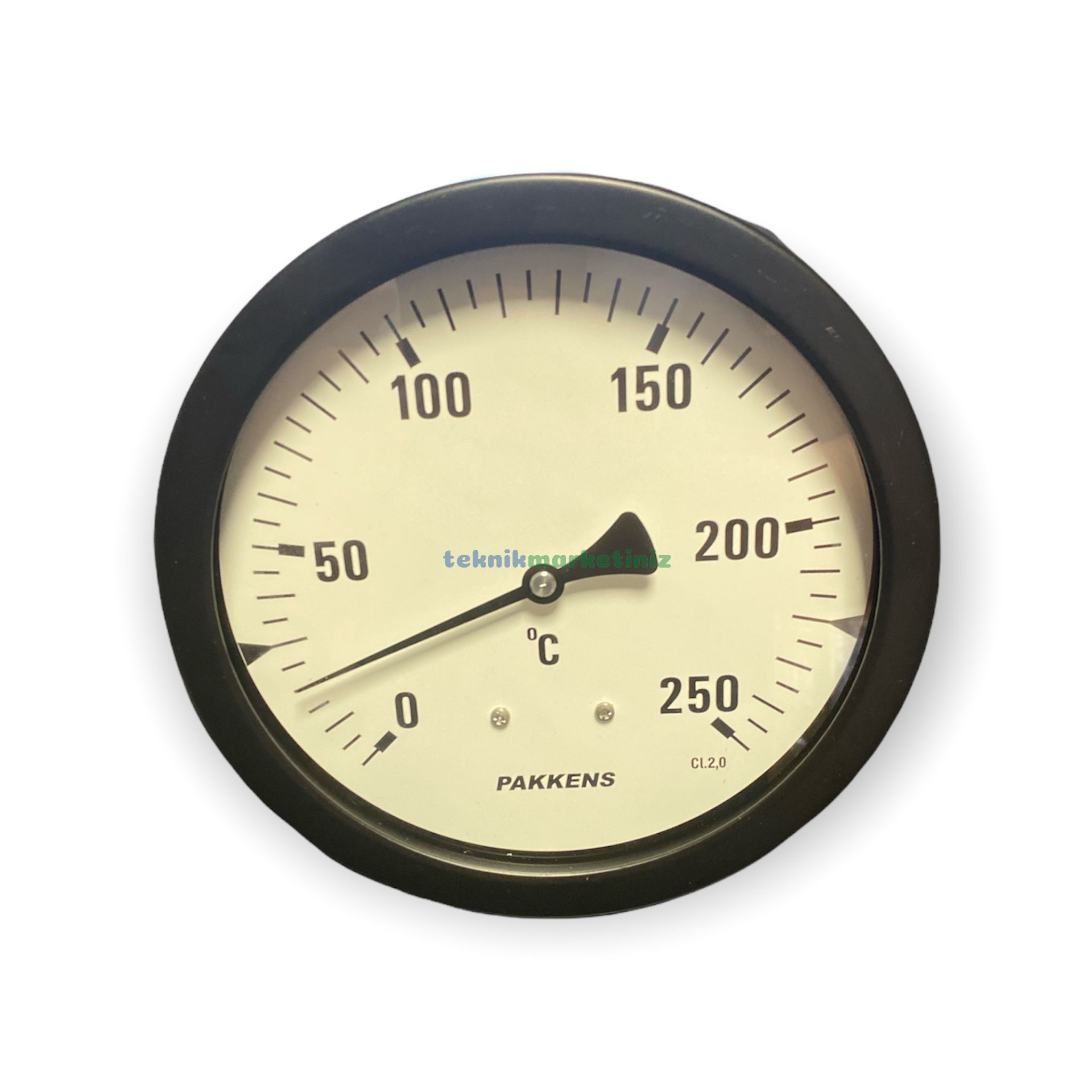 Ø160mm 0/+250°C Derece, Arkadan Çıkışlı G1/2'' Bi-Metal Sıcaklık Ölçer, Termometre, Paslanmaz Termovilli Mekanik Isı Gösterge Saati, EN 13190, CL2,0 PAKKENS, Dalma Boyu :