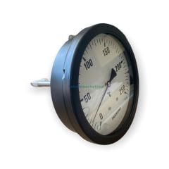 Ø160mm 0/+250°C Derece, Arkadan Çıkışlı G1/2'' Bi-Metal Sıcaklık Ölçer, Termometre, Paslanmaz Termovilli Mekanik Isı Gösterge Saati, EN 13190, CL2,0 PAKKENS, Dalma Boyu :