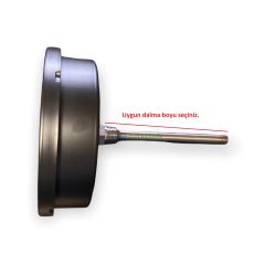 Ø160mm 0/+250°C Derece, Arkadan Çıkışlı G1/2'' Bi-Metal Sıcaklık Ölçer, Termometre, Paslanmaz Termovilli Mekanik Isı Gösterge Saati, EN 13190, CL2,0 PAKKENS, Dalma Boyu :