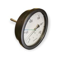 Ø160mm 0/+250°C Derece, Arkadan Çıkışlı G1/2'' Bi-Metal Sıcaklık Ölçer, Termometre, Paslanmaz Termovilli Mekanik Isı Gösterge Saati, EN 13190, CL2,0 PAKKENS, Dalma Boyu :