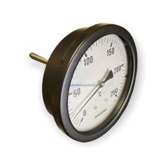 Ø160mm 0/+250°C Derece, Arkadan Çıkışlı G1/2'' Bi-Metal Sıcaklık Ölçer, Termometre, Paslanmaz Termovilli Mekanik Isı Gösterge Saati, EN 13190, CL2,0 PAKKENS, Dalma Boyu :